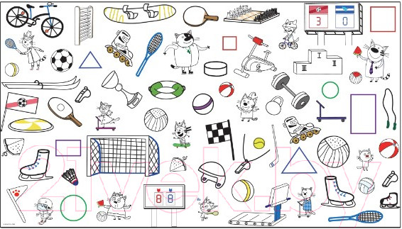 Изображение товара Раскраска Мозаика-Синтез Три кота. Игра-раскраска. Арбузный день