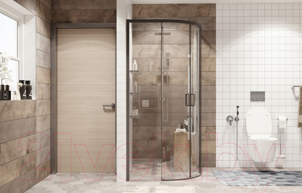 Изображение товара Душевой уголок Ambassador Queen Black 90x90x200 / 11011201