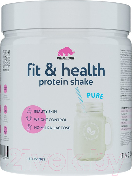 Изображение товара Протеин Prime Kraft Fit & Health Vegan Protein Shake нейтральный (500г)