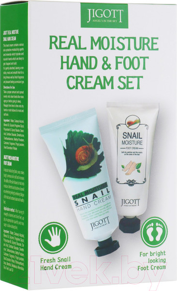 Изображение товара Набор косметики для тела Jigott Real Moisture Крем для рук 100мл+Крем для ног 100мл