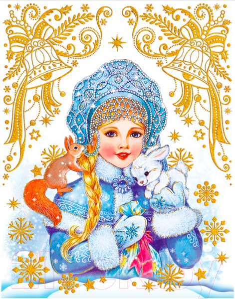 Изображение товара Набор наклеек на окно Золотая сказка Снегурочка и зверята / 591181