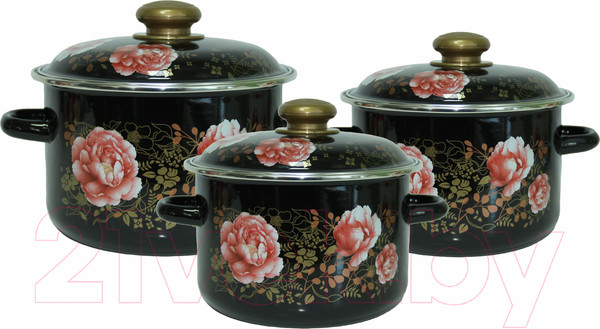 Изображение товара Кастрюля Сибирские товары Пионы N15N120 (черный)