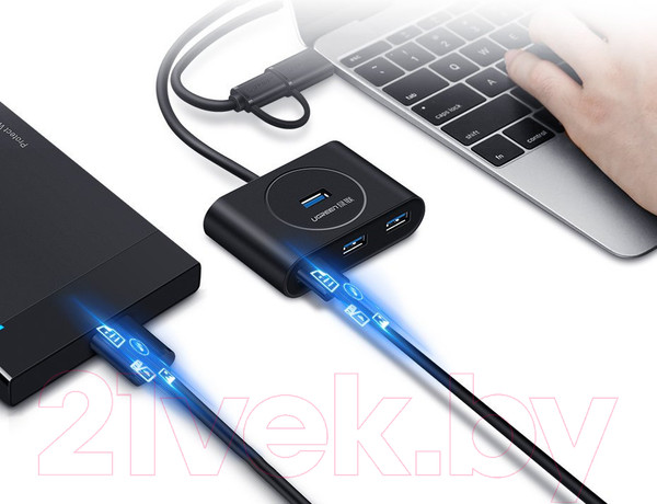 Изображение товара USB-хаб Ugreen CR113 / 20291 (черный)