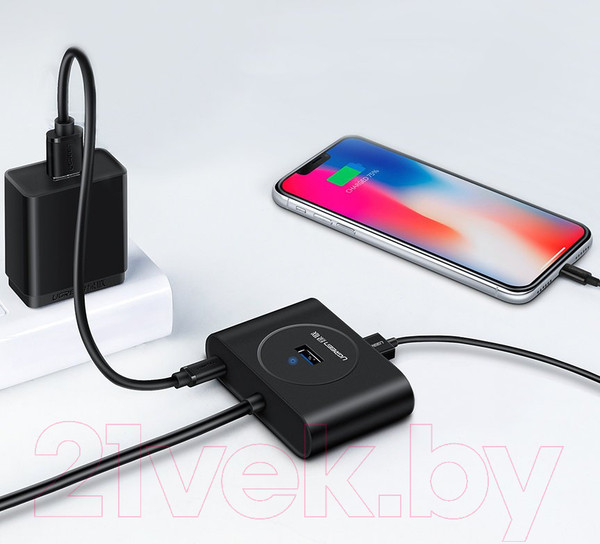 Изображение товара USB-хаб Ugreen CR113 / 20291 (черный)