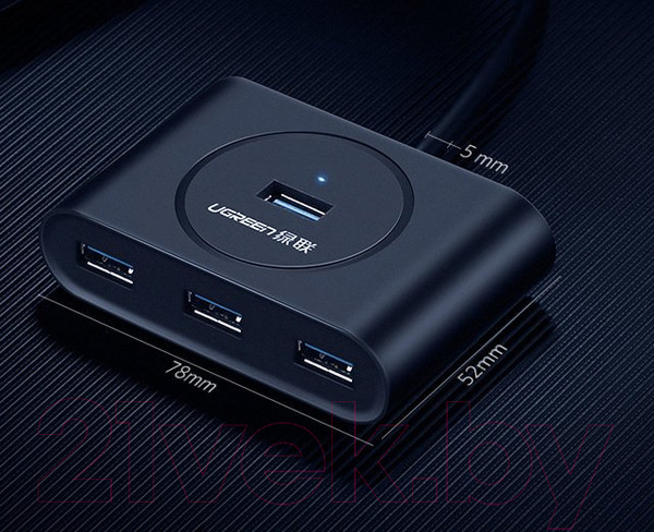 Изображение товара USB-хаб Ugreen CR113 / 20291 (черный)
