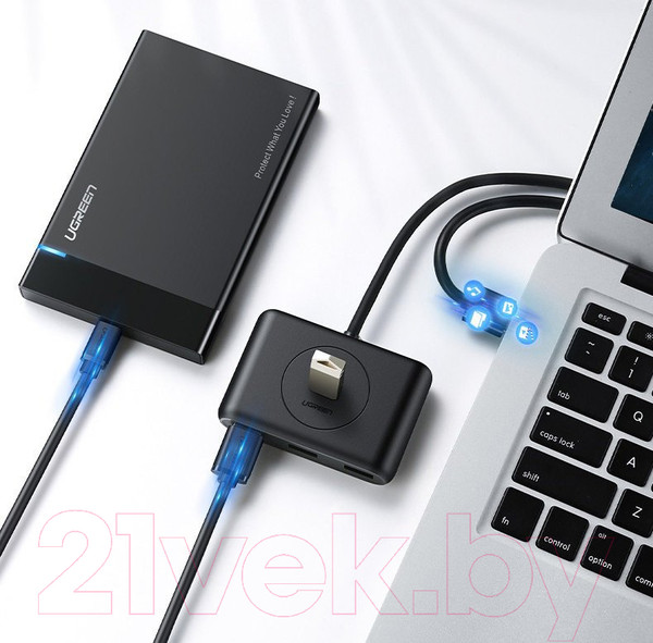 Изображение товара USB-хаб Ugreen CR113 / 20291 (черный)