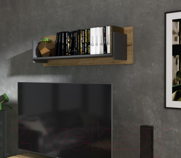 Изображение товара Полка Интерлиния Loft LT-П1 (дуб золотой/антрацит)