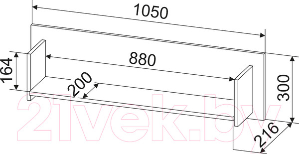 Изображение товара Полка Интерлиния Loft LT-П1 (дуб золотой/антрацит)