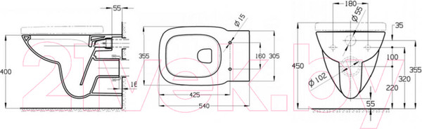 Изображение товара Унитаз подвесной с инсталляцией Roca Debba 893104970