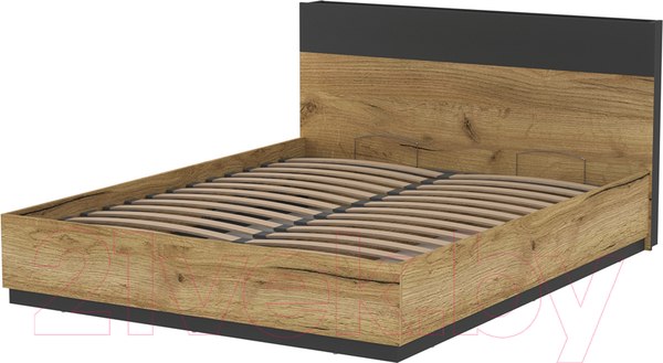 Изображение товара Двуспальная кровать Интерлиния Loft LT-К160 160x200 (дуб золотой/антрацит)