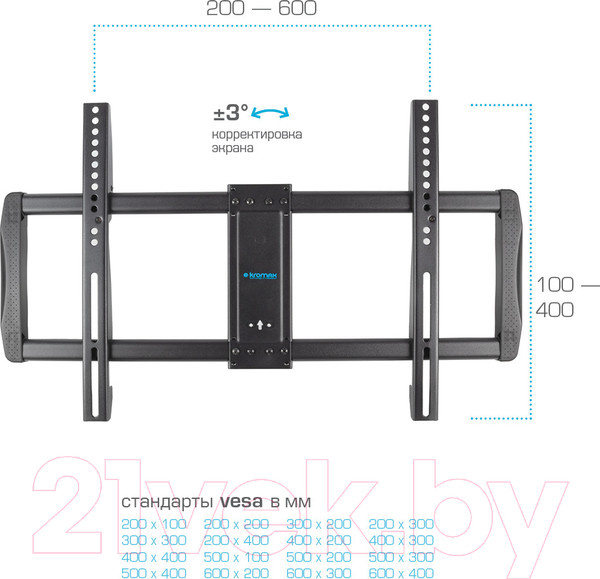 Изображение товара Кронштейн для телевизора Kromax Galactic-61 (черный)