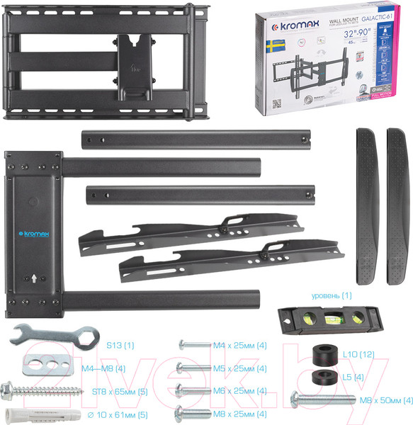 Изображение товара Кронштейн для телевизора Kromax Galactic-61 (черный)