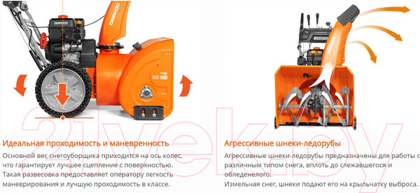 Изображение товара Снегоуборщик бензиновый Daewoo Power DAST 1080