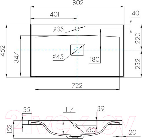 Изображение товара Тумба с умывальником Акватон Римини 80 (1A2267K4RN010)