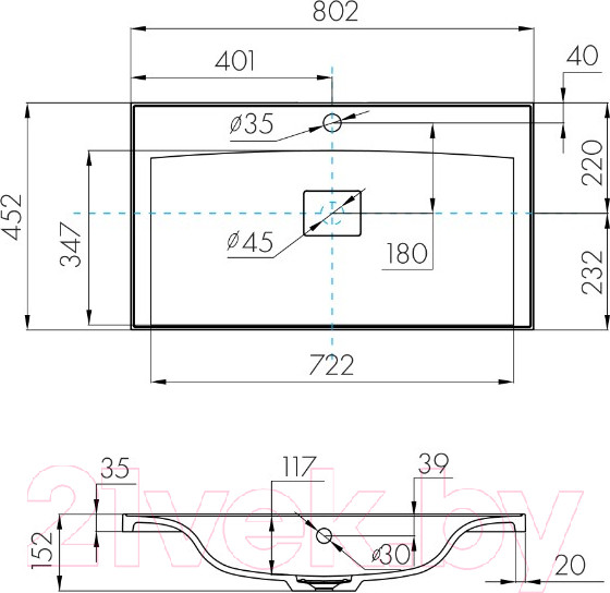 Изображение товара Тумба с умывальником Акватон Мадрид 80 (1A1268K7MA010)