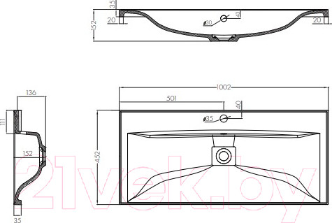Изображение товара Умывальник Акватон Айрис М 100 (1A73273KAG010)