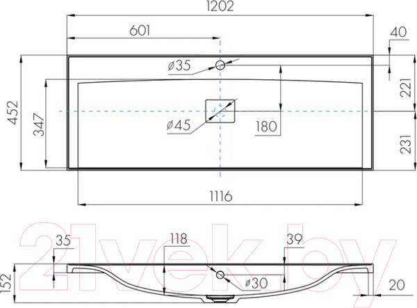 Изображение товара Умывальник Акватон Айрис М 120 (1A73283KAG010)
