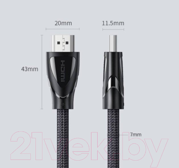 Изображение товара Кабель Ugreen HD140 / 80402 (1.5м, черный)