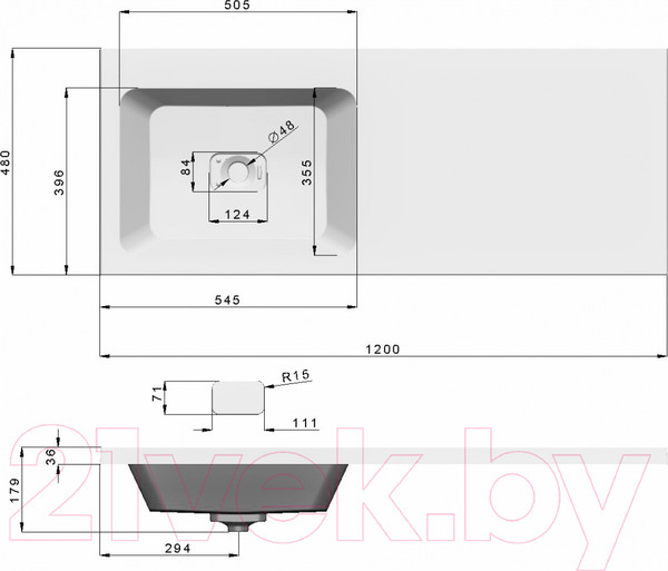 Изображение товара Умывальник Madera Kamilla 120 L
