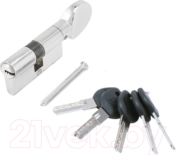 Изображение товара Цилиндровый механизм замка Аллюр HD FG 60-5K СP вертушка перфорированный ключ (хром)