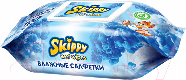 Изображение товара Влажные салфетки детские Skippy Wet Wipes с клапаном (120шт)