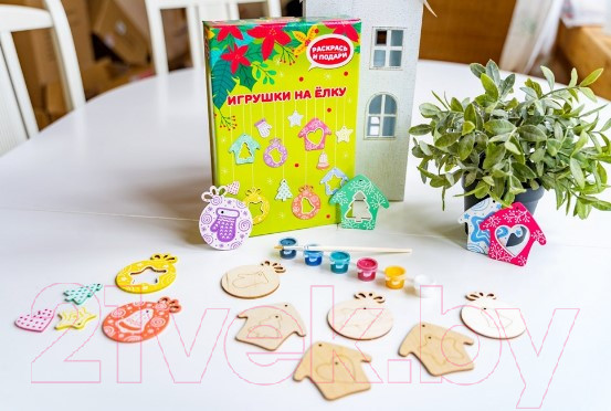 Изображение товара Набор для творчества Раскрась и подари Елочные игрушки / Dr-1001 (зеленый)