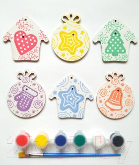 Изображение товара Набор для творчества Раскрась и подари Елочные игрушки / Dr-1001 (зеленый)