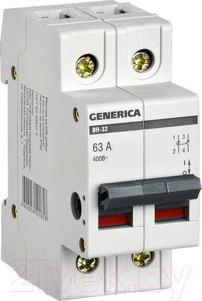 Изображение товара Выключатель нагрузки Generica ВН-32 2Р 63А / MNV15-2-063