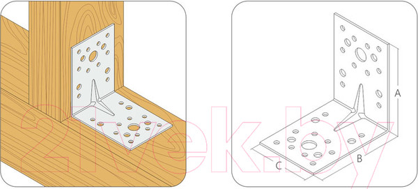 Изображение товара Уголок крепежный ЕКТ V021559