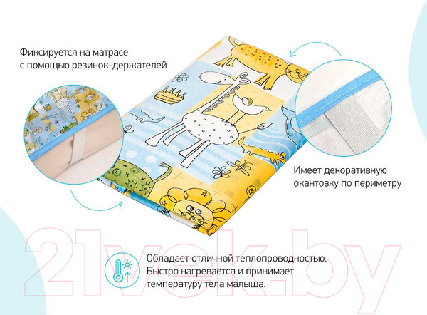 Изображение товара Клеенка детская Roxy-Kids Zoo / R-0077 (желтый/синий)