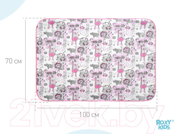 Изображение товара Клеенка детская Roxy-Kids Zoo / R-0076 (серый/розовый)