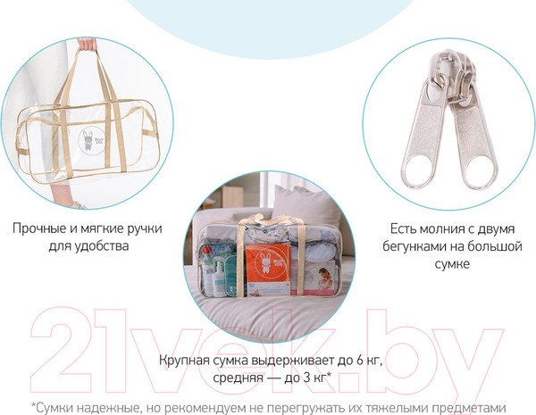 Изображение товара Комплект сумок в роддом Roxy-Kids RKB-004 (2шт, бежевый)