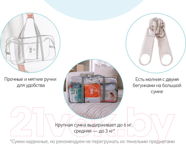 Изображение товара Комплект сумок в роддом Roxy-Kids RKB-005 (2шт, серый)