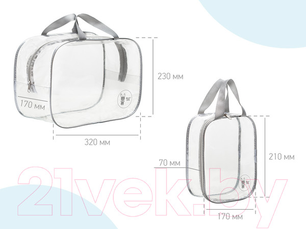 Изображение товара Комплект сумок в роддом Roxy-Kids RKB-001 (3шт, серый)