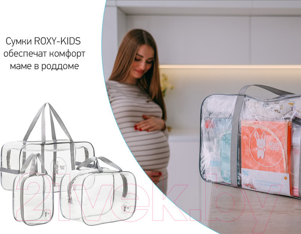 Изображение товара Комплект сумок в роддом Roxy-Kids RKB-001 (3шт, серый)