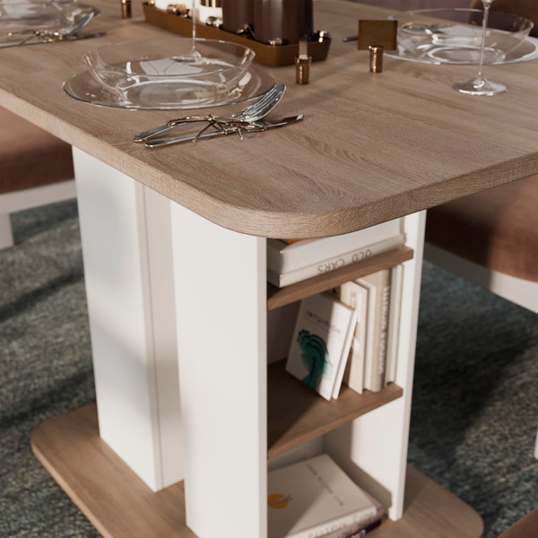 Изображение товара Обеденный стол ТриЯ Мюнхен тип 2 (белый ясень/дуб сонома)