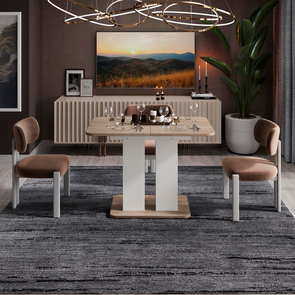 Изображение товара Обеденный стол ТриЯ Мюнхен тип 2 (белый ясень/дуб сонома)
