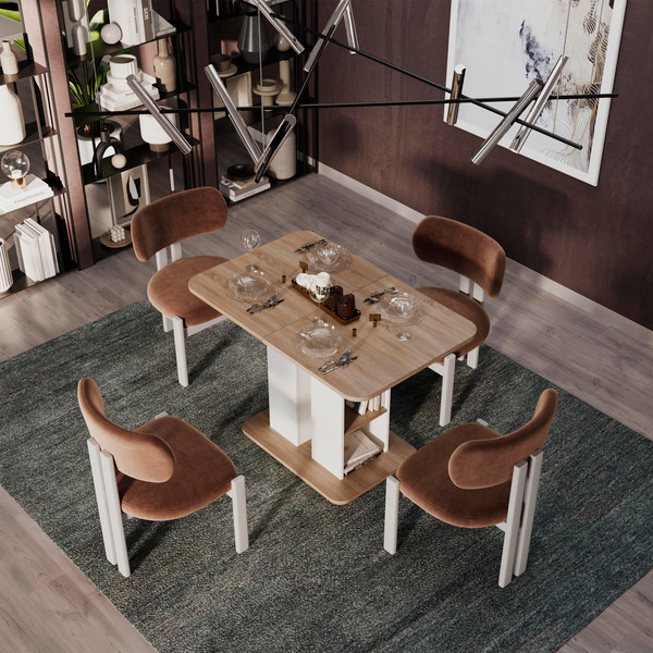 Изображение товара Обеденный стол ТриЯ Мюнхен тип 2 (белый ясень/дуб сонома)