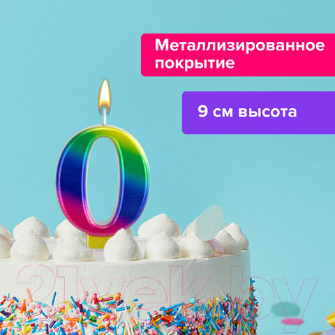 Изображение товара Свеча для торта Золотая сказка 0. Радужная / 591433
