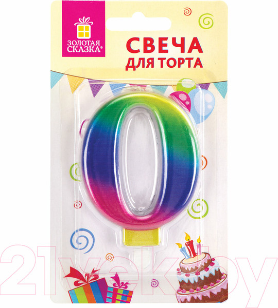 Изображение товара Свеча для торта Золотая сказка 0. Радужная / 591433