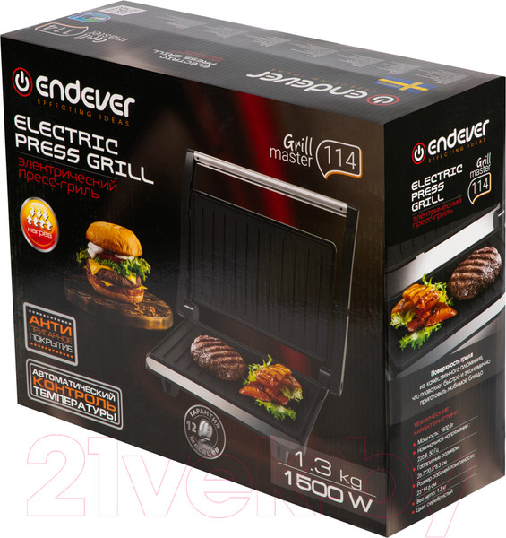Изображение товара Электрогриль Endever Grillmaster 114  (серебристый)