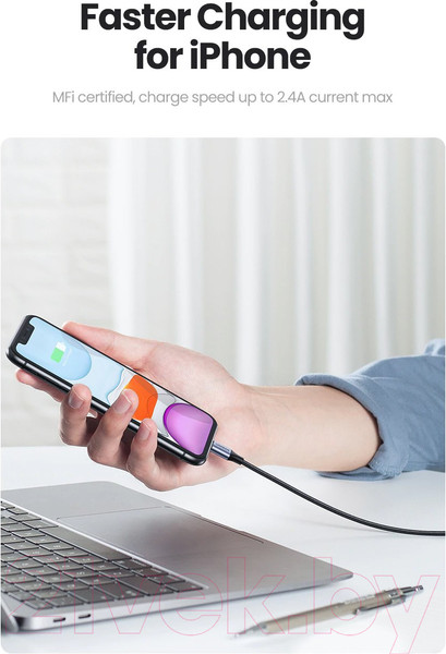 Изображение товара Кабель Ugreen US199 / 60161 (1м, серебристый)