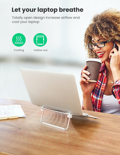 Изображение товара Подставка для ноутбука Ugreen LP230 / 80348 (серебристый)
