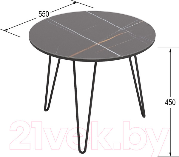 Изображение товара Журнальный столик Калифорния мебель РИД Glass 430 (сахара нуар/черный матовый)