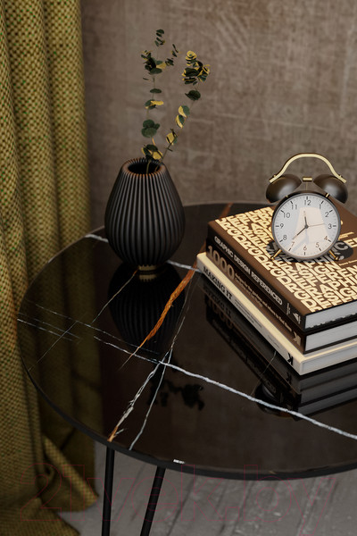 Изображение товара Журнальный столик Калифорния мебель РИД Glass 430 (сахара нуар/черный матовый)