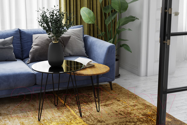 Изображение товара Журнальный столик Калифорния мебель РИД Glass 430 (сахара нуар/черный матовый)