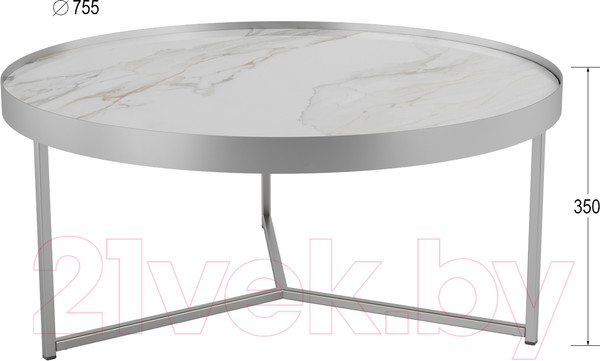 Изображение товара Журнальный столик Калифорния мебель Ориндж (калакатта/хром)