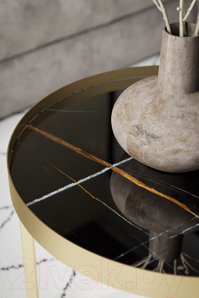 Изображение товара Журнальный столик Калифорния мебель Тайлер (сахара нуар/золотой)