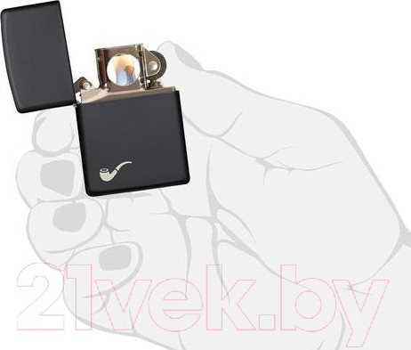 Изображение товара Зажигалка Zippo Pipe Black Matte Для трубок / 218PL (черный матовый)