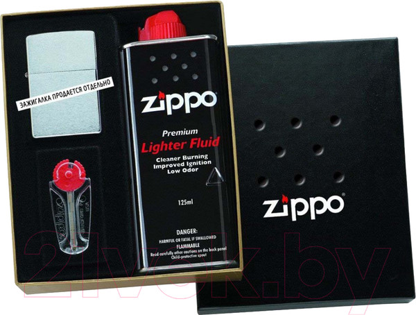 Изображение товара Комплект аксессуаров для зажигалки Zippo 50R (кремни, топливо 125мл, место для широкой зажигалки)